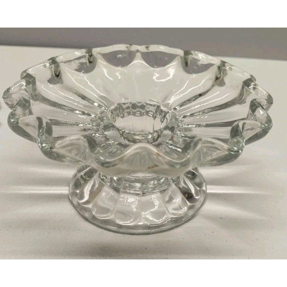 PartyLite 2 Pc Glass Candle Holder Set Pillar Taper Votive Tealight - Picture 5 of 10